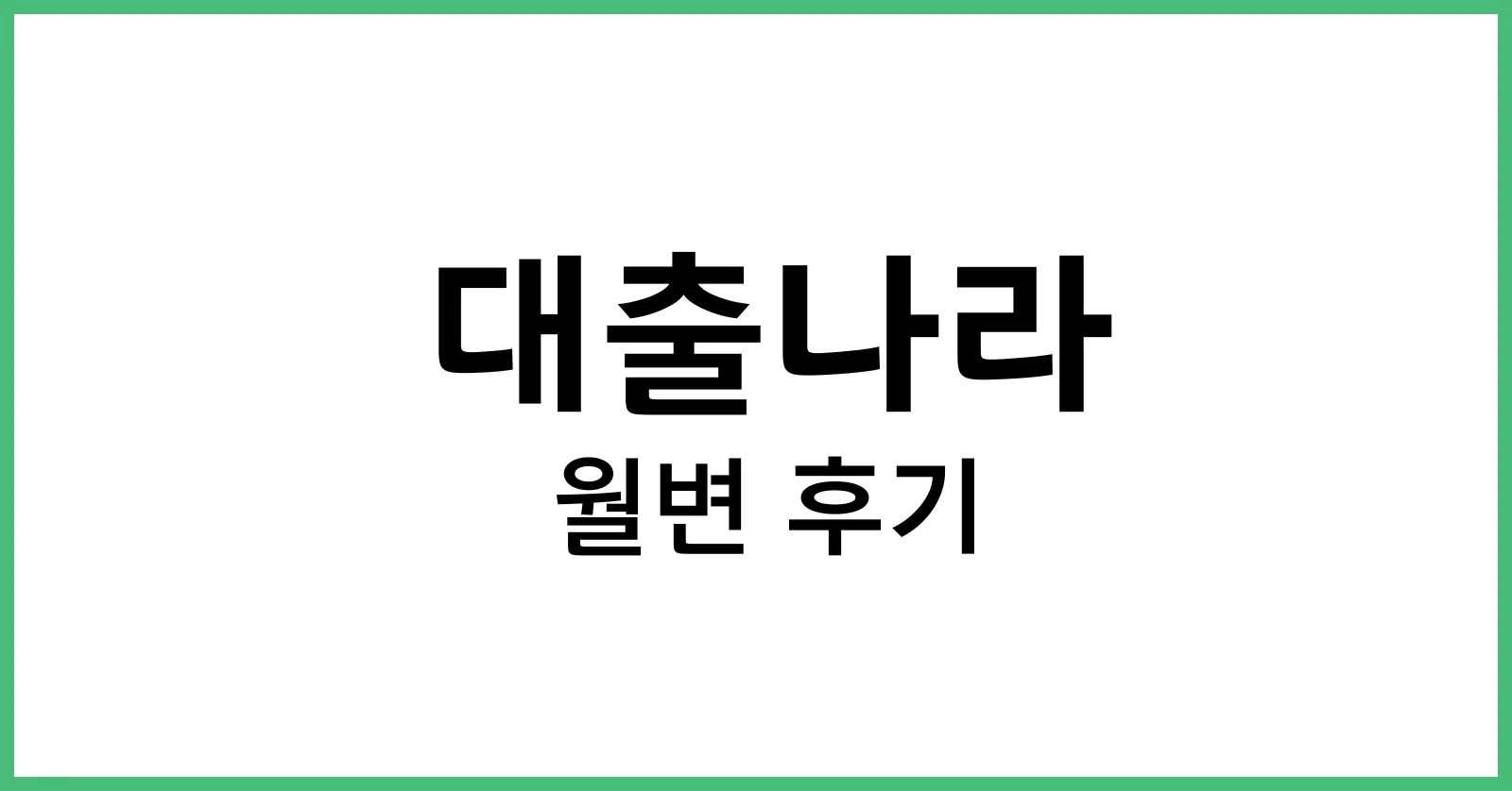 대출나라월변후기